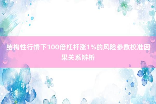 结构性行情下100倍杠杆涨1%的风险参数校准因果关系辨析