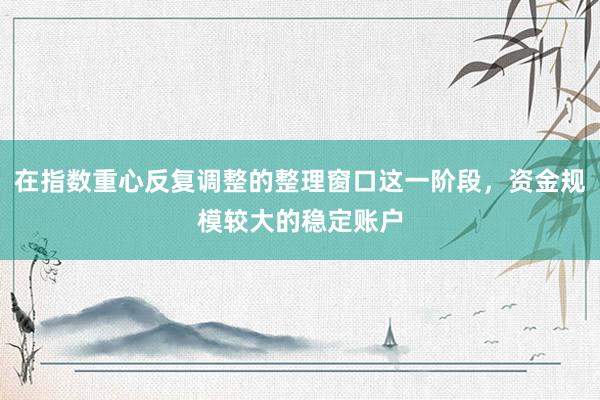 在指数重心反复调整的整理窗口这一阶段，资金规模较大的稳定账户